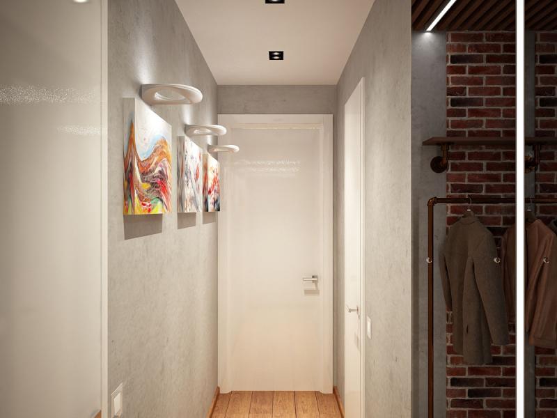 прихожая, лофт, современный интерьер