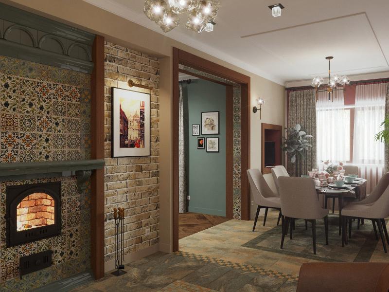 столовая, камин