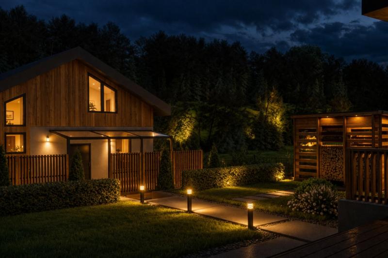 ландшафт, ландшафтный дизайн, ночная подсветка участка