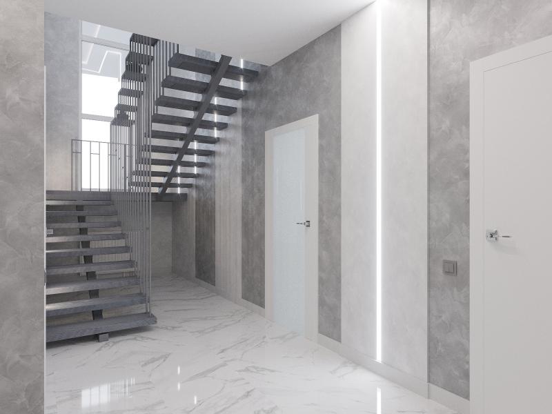современный интерьер, дизайн лестницы