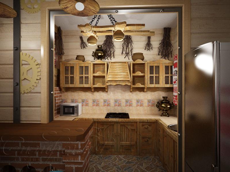деревянный интерьер, кухня, деревенский стиль, кантри стиль