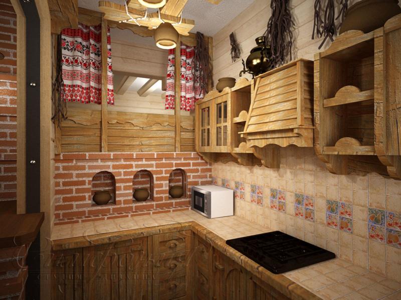 деревянный интерьер, кухня, деревенский стиль, кантри стиль