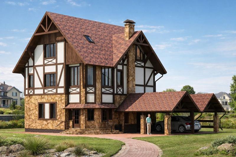 фасад, фахверк, дизайн фасада