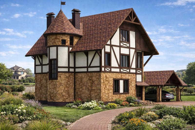 фасад, фахверк, дизайн фасада