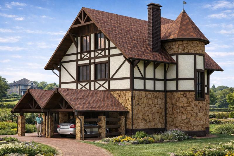 фасад, фахверк, дизайн фасада