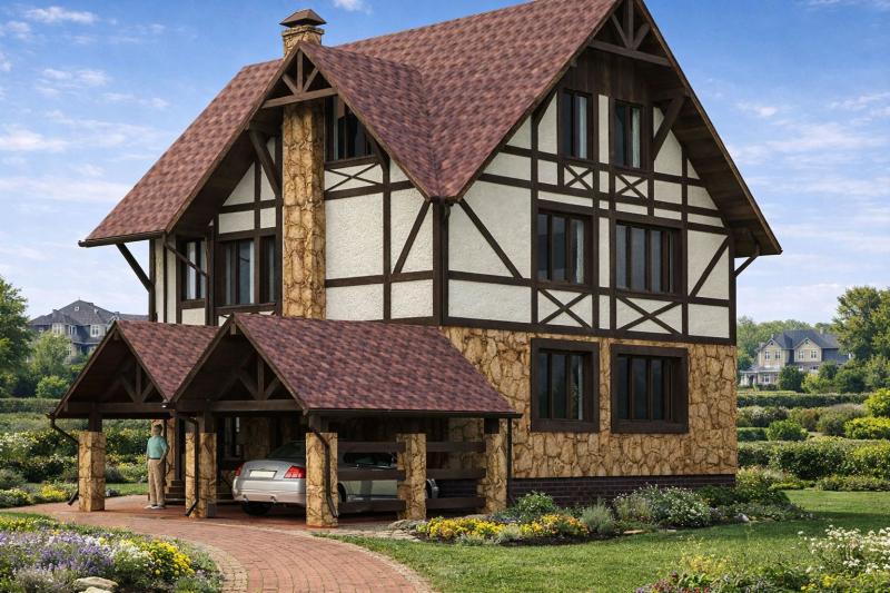 фасад, фахверк, дизайн фасада