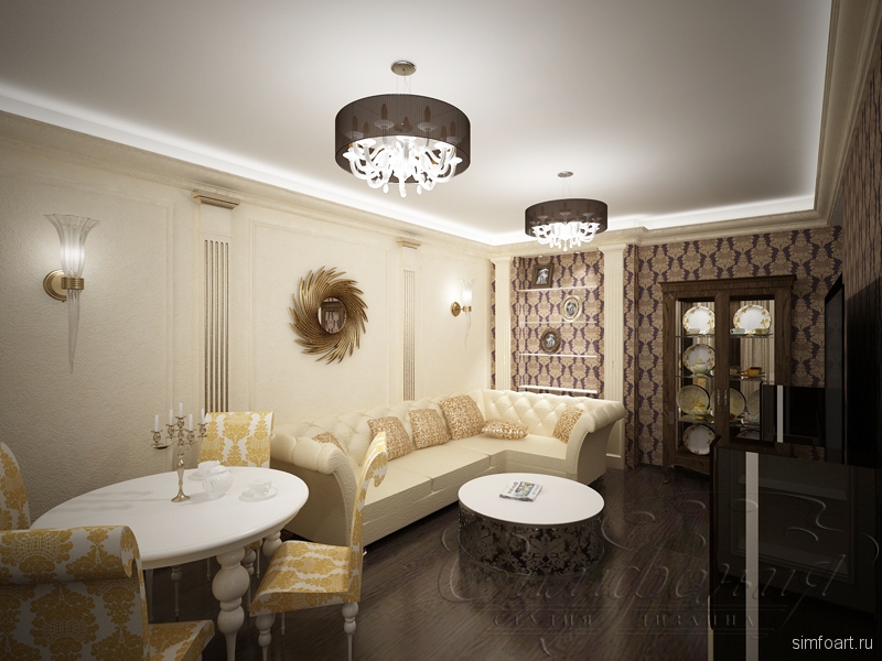гостиная, Арт-Деко, роскошный интерьер, классический интерьер
