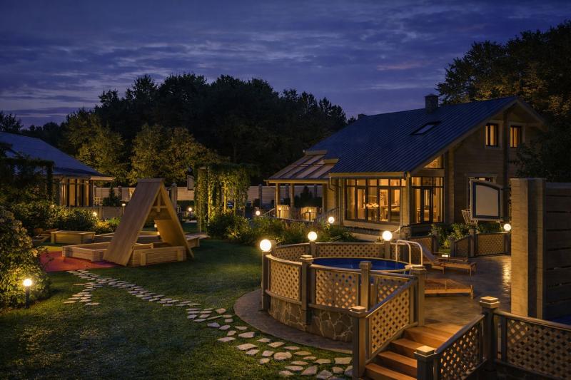 коттедж, ландшафт, фасад, благоустройство, дизайн прилегающей территории