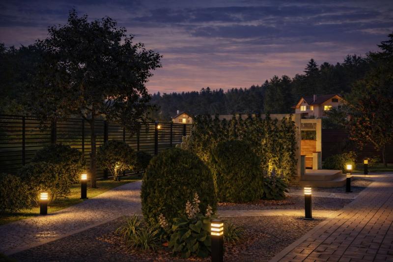 ландшафт, ландшафтный дизайн, ночная подсветка участка