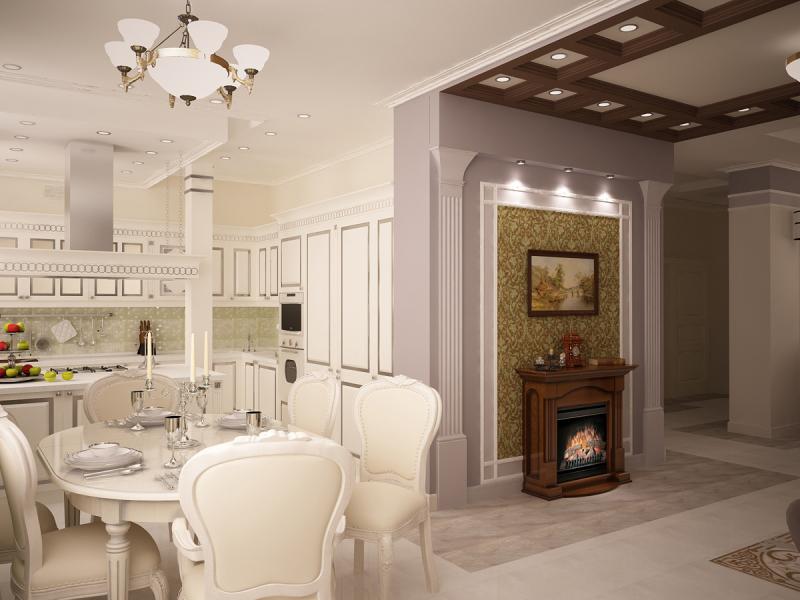 кухня, классический интерьер
